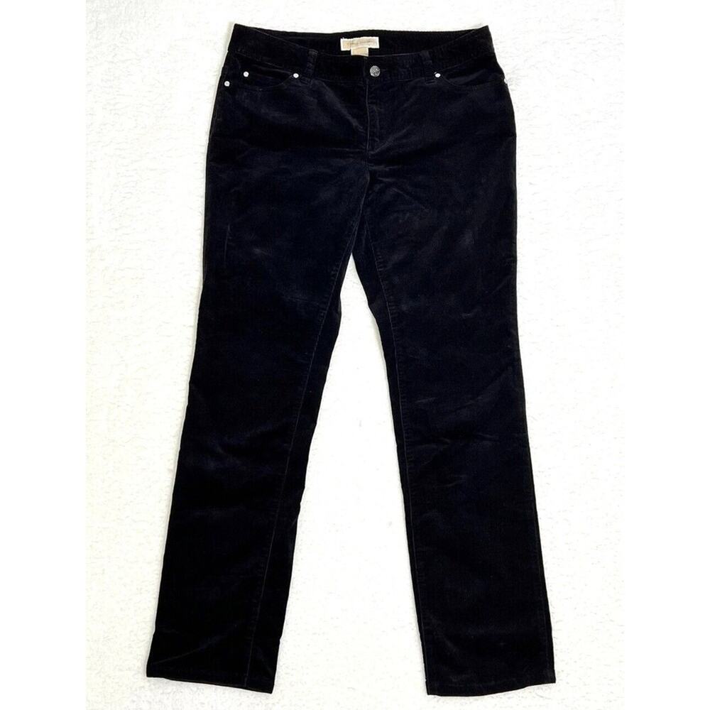 Michael Kors Pants Women's Black Corduroy Mid‎ Rise Stretch Size 10